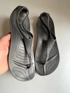 Crocs Sexi Flip black toe post pull on sandals W7 uk 5 eur 37-38 - Picture 1 of 15