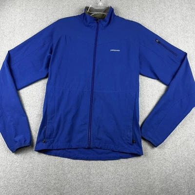 Chaqueta Patagonia Para Hombre Pequeña Azul Softshell Cremallera Completa Elastizada Aire Libre Senderismo Foto 1 de 4