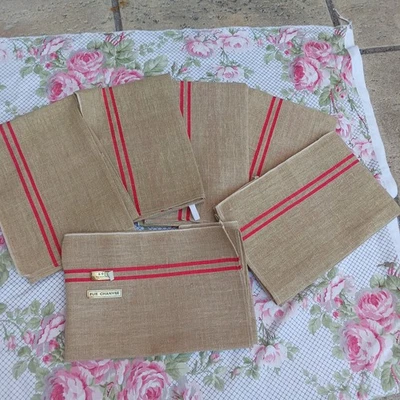 6 torchons anciens en  chanvre – 78 x 60 cm – - Photo 1/4