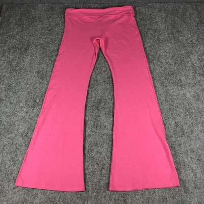 Pantalones ROSA Victorias Secret Mujer Grandes Rosa Plegable Acampanados Leggings tiro alto Foto 1 de 4