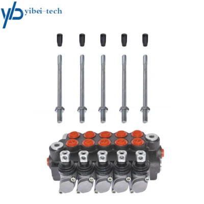 Válvula de control hidráulica monobloque de 5 carretes de doble acción 11 GPM + enchufe de conversión Foto 1 de 4