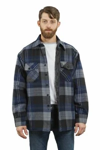 Chaqueta Camisa Informal a Cuadros de Franela con Botones Yago Azul/Marino/2E (S-5XL) - Imagen 1 de 7