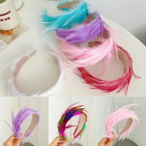 Feather Accessories Fashion Hairband Hair Bands for Girls Colorful Women - Picture 1 of 23
