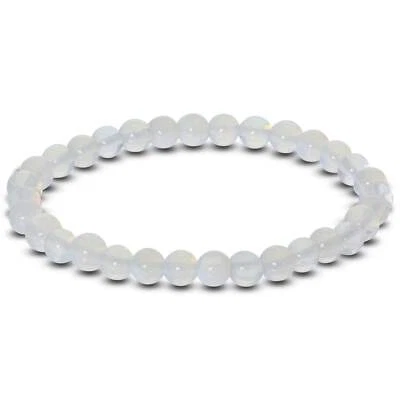 6mm Opalite Gemstone Round Bead Unisex Stretch Bracelet - Image 1 of 3