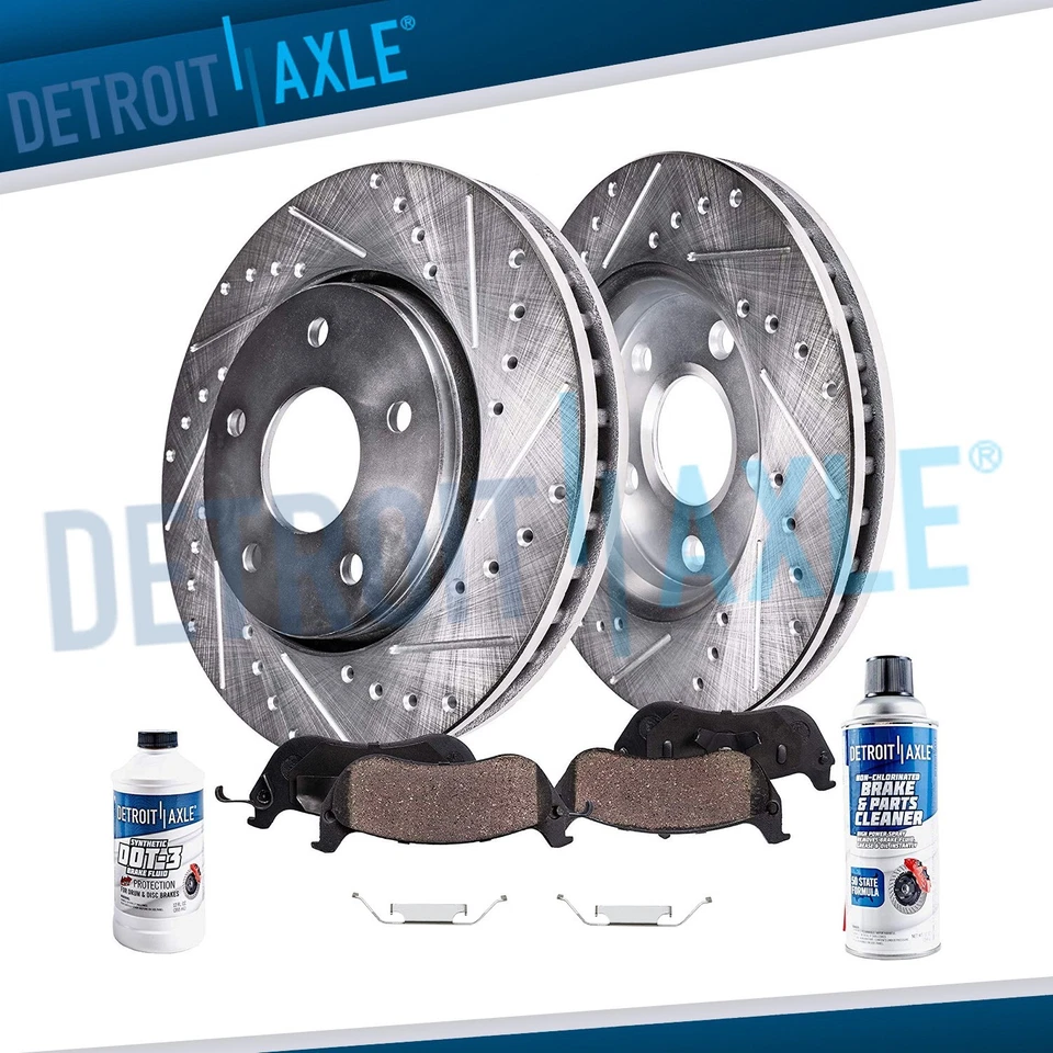 325mm Front Drilled Brake Rotors Ceramic Pads for 2001 2002-2005 BMW 330i 330Xi - Image 1 of 4