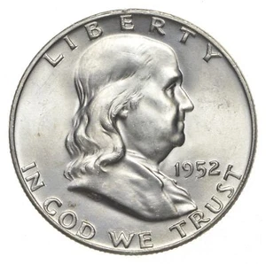 Choice Unc 1952 P Franklin Half Dollar Gem BU From Original Roll - Picture 1 of 3