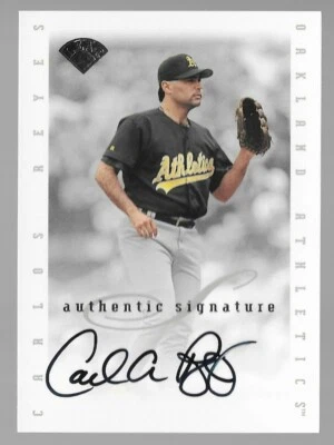 1996 Leaf Signature Extended Autograph #169 Carlos Reyes /5000 Athletics Insert - Image 1 of 2