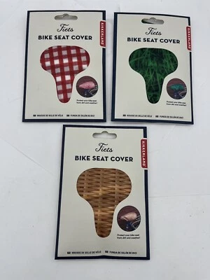 Cubierta de asiento de bicicleta Kikkerland Fiets estampado de guinga roja/mimbre/hierba ELECCIÓN Foto 1 de 4