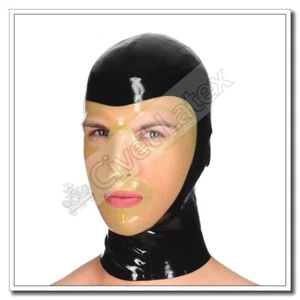 Latex Catsuit Wear Unisex Hoods Mask Transparent Face Cool For Men Customize A15 - Bild 1 von 6