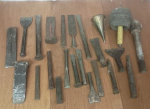 Lot of 23: Cold Chisels Punches Calking Crescent Proto Cornwell Craftsman Others - Picture 1 of 14