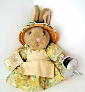 Coniglietto Coniglio Peluche Iris 8" Giardino Cappello di Paglia Buss Berrie - Foto 1 di 11