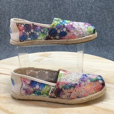 Туфли женские Toms 5 Palmera радужные вязаные крючком кружевные плоские без шнуровки разноцветные повседневные - Изображение 1 из 4