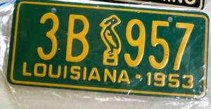Mini 1953 Louisiana Automobile License Plate Tag Wheaties Cereal Prize Pelican - Picture 1 of 1