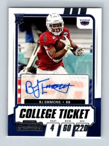 2021 Panini Contenders Draft Picks College Ticket Auto BJ Emmons #268 RC - Picture 1 of 2