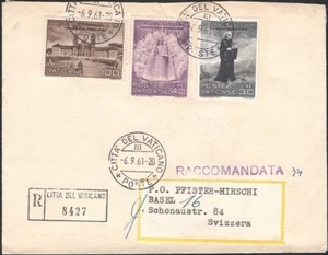 VATICAN, 1961. Reg Covers 298-300, Basel - Picture 1 of 1