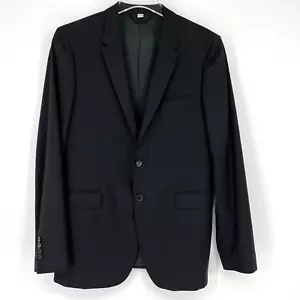 Blazer Burberry Para Hombre 52R Lana Negro Dos Botones Chaqueta Clásica Cuello Muescas - Imagen 1 de 9