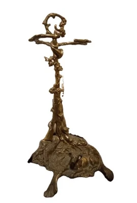 √ Старинный редкий французский охотничий тематический латунный зонт подставка огненный инструмент - Изображение 1 из 4