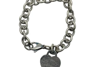Tiffany & Co .925 Return To Tiffany Heart Charm Bracelet Size 7" \ 33g - Picture 1 of 8