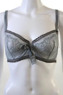 Sujetador Princesse Tam Tam Mujer Copa de Encaje Transparente Lazo Grande Acento Gris Talla 36D Foto 1 de 4