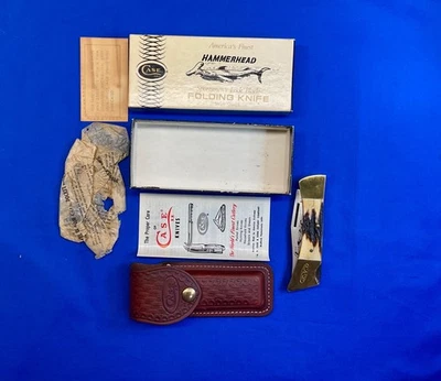 Cuchillo de bolsillo plegable Case XX Hammerhead 5159LSSP de colección funda caja papeles 1980 Foto 1 de 4