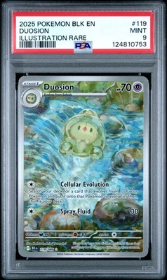 2025 POKEMON BLK EN-BLACK BOLT ILLUSTRATION RARE #119 DUOSION PSA 9 - Image 1 of 2