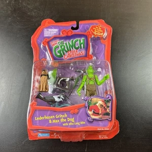 Playmates How The Grinch Stole Christmas Lederhosen Grinch & Max the Dog new - Picture 1 of 3