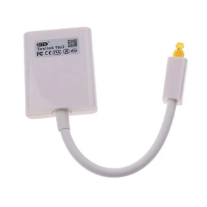 Dual-Port-Toslink-Digital-Optischer-Adapter-Splitter-Glasfaser-Audiokabel Weiß - Afbeelding 1 van 7