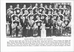 Foto del equipo 1969-1970 Boston Bruins NHL - Página de colección de campeones de la Copa Stanley - Imagen 1 de 2