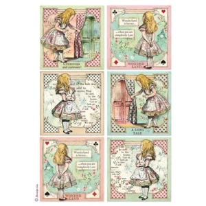 Stamperia A4 RICE PAPER - ALICE IN WONDERLAND - CARDS - Decoupage - Picture 1 of 1