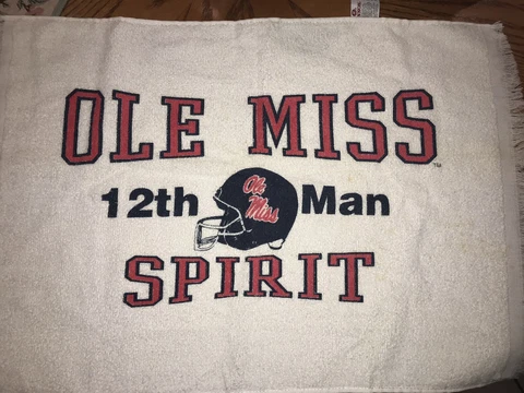Vintage Cannon Ole Miss Rebels 12th Man Spirit Hand Towel Made in USA Cover