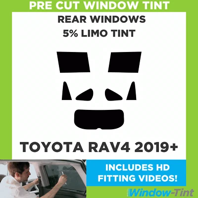 For Toyota Rav4 2019+ Pre Cut Window Tint Rear 5% Limo Black Film - Image 1 of 4