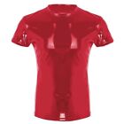 Men Top Men Tops T-Shirt Summer Wet Look 1pcs Black/Red Clubwear Mens PVC