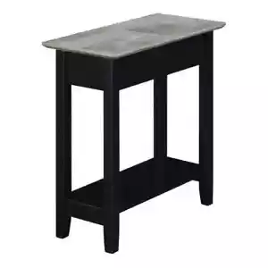 Convenience Concepts End Table W/Flip Top 11"Wx24"H Solid Wood Faux Birch+Black - Picture 1 of 5