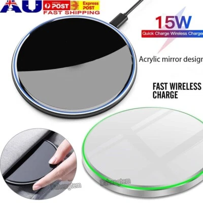For 15W Wireless Charger Pad Fast Charging For iPhone 16 15 14  Pro Max Samsung - image 1 of 4