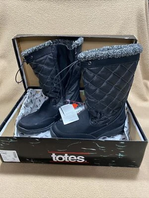 NUEVAS Botas de Invierno Totes Para Mujer Chloe Acolchadas Clima Frío Negras talla 10 M con caja Foto 1 de 4