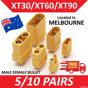 5/10 Pairs XT30 XT60 XT90 Male Female Bullet Connector Plug for Lipo Battery AU - Picture 1 of 11