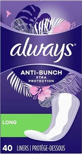 3 Pack Always Anti-Bunch Xtra Protection Daily Liners Long Unscented 40 Ct Each - Picture 1 of 8