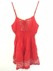 FOREVER 21 Damen Neu ohne Etikett Gr. XS S orange bestickte Träger Stretch Top RAR sexy - Bild 1 von 10