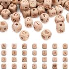Cube Letter Wood Beads Wooden Wood Spacer Beads Wooden Beads  DIY Crafts