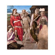 Michelangelo, The Entombment, 1500, Lustre Canvas Print, 30" x 30"