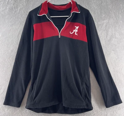 UNIVERSITY OF Alabama Sweater Womens Large Logo Quarter-Zip Pullover Black - Image 1 of 4