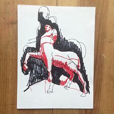 Sketch Art drawing direct from artist signed ink paper centaur -7.5" x 5.5"