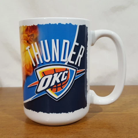 Oklahoma City OKC Thunder Ceramic Coffee Mug Cup NBA Basketball 4.75" Cover