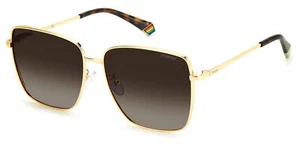 Polaroid Polarized Women's Gold-Tone Havana Square Sunglasses PLD6164GS 006J LA - Picture 1 of 3