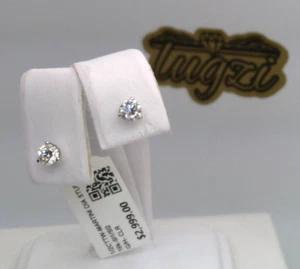 $3,000-1/2CTTW CT CERTIFIED GENUINE MARTINI Diamond Stud Earrings 18k WHITE GOLD - Picture 1 of 14