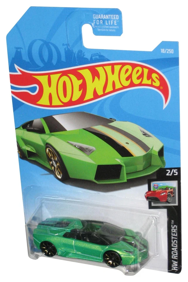 Hot Wheels HW Roadsters 2/5 (2017) Lamborghini Reventon Roadster Verde Auto 18/2 - Immagine 1 di 1