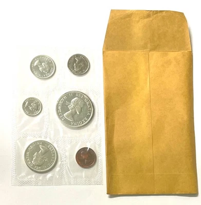 1963 Canada 6 Coin Silver Proof Like Set in Sealed Cellophane W Envelope - Image 1 of 4