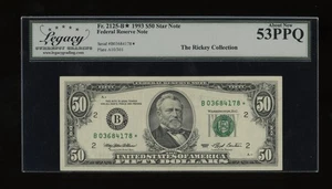 DBR 1993 $50 FRN New York STAR Fr. 2125-B* Legacy 53 PPQ Serial B03684178* - Picture 1 of 2