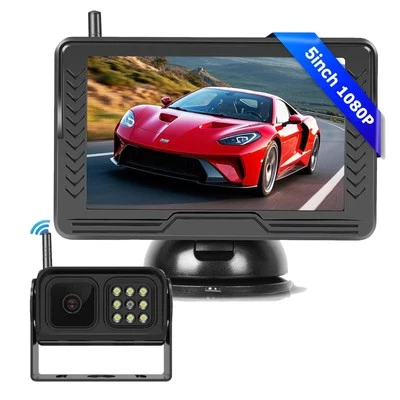 Wireless 5" Monitor Backup Camera For Car RV SUV Van Trailer Rear View Reversing - Image 1 of 4