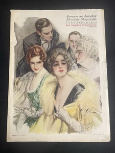 1914 American Sunday Monatszeitschrift 1. Januar Harrison Fisher Cover LA Examiner - Bild 1 von 5